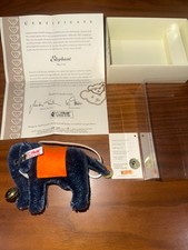 Steiff Club Elephant Blue Mini Plush 3.5 in Button in Ear Box Certi 415