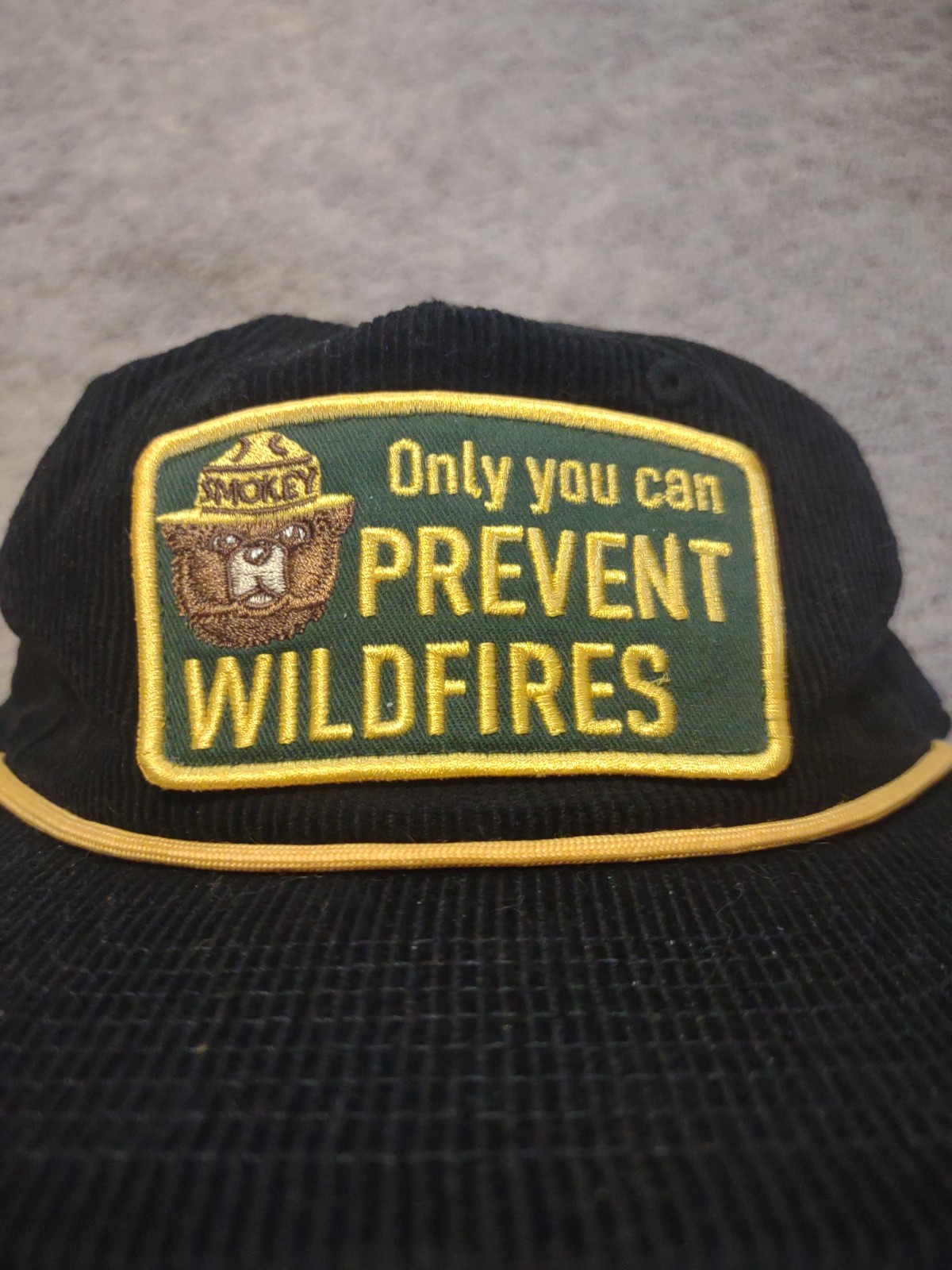 Authentic Smokey The Bear Patch Snapback Corduroy… - image 3