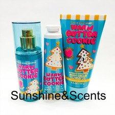 3-SET Bath  Body Works WARM BUTTER COOKIE Travel Size Mist Cream Hand Lotion