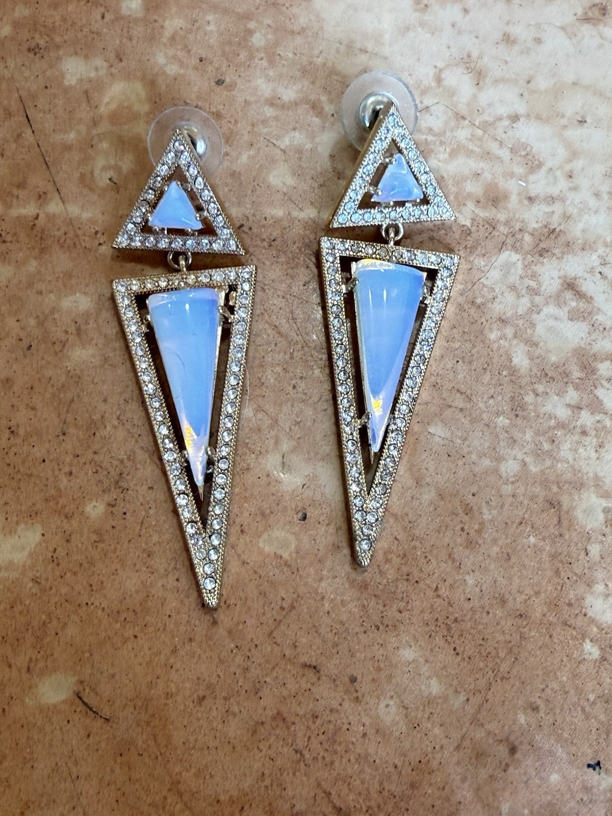 dramatic geometric statement triangular drop earr… - image 5