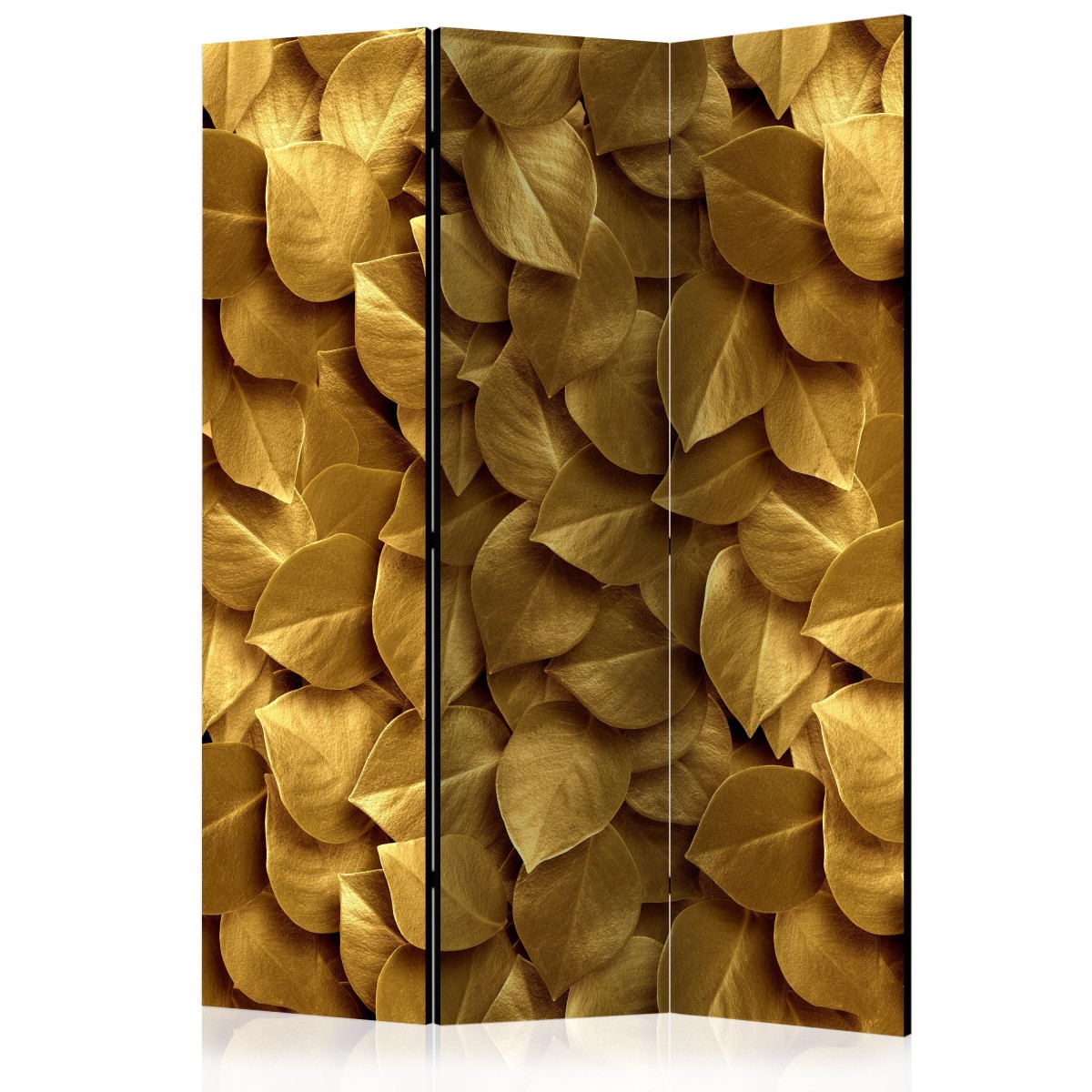 Paravent 3 volets de salon Golden Leaves grand format pour coin lecture