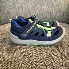 Stride Rite SRT Wade Boys 8 Toddler Washable Water Shoes Sandals Navy Neon Green