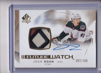 2024-25 SP Authentic Josh Doan Future Watch Patch Auto /100 #132 RC Coyotes