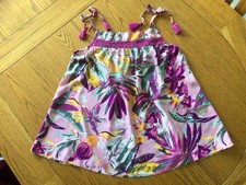 M S Strappy Sleepwear Top. Size 12. Purple Mix Jungle Print Swing Style BNWT