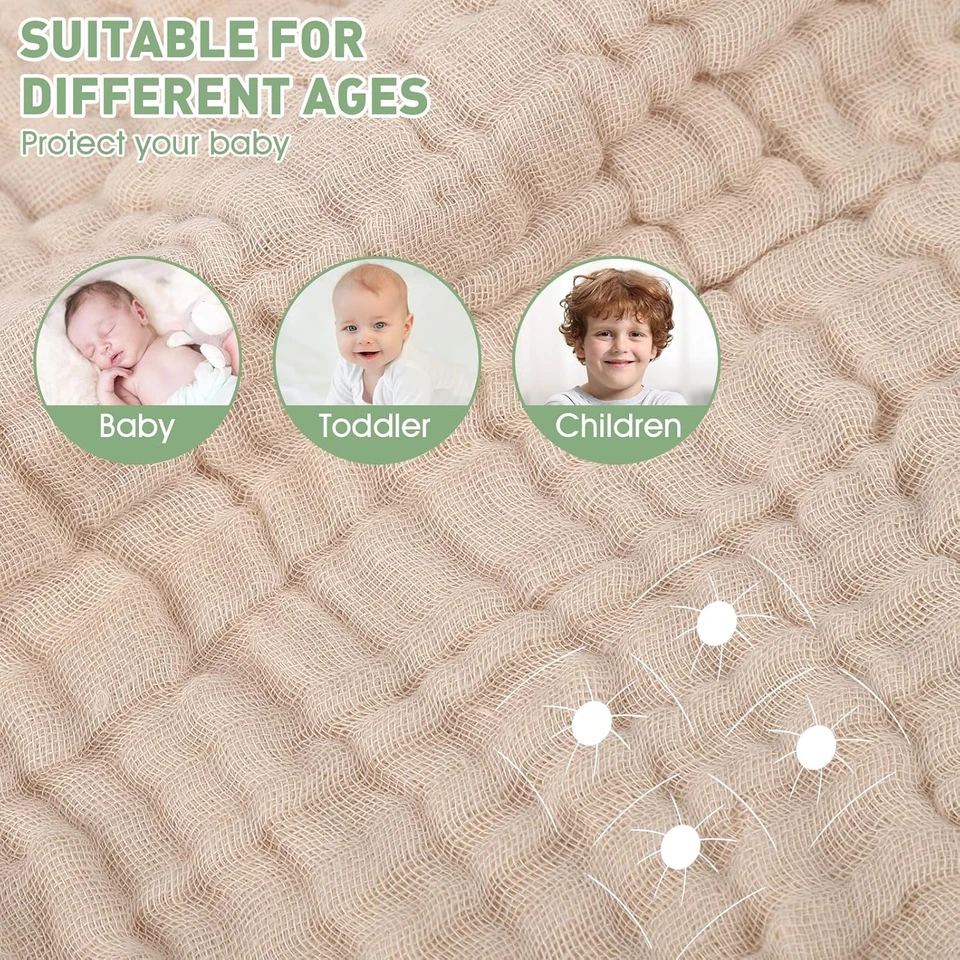 Paquete de 2 toallas para bebé de algodón muselina con capucha (verde/marrón), 32 por 32 pulgadas, ultra-so Foto 4 de 4