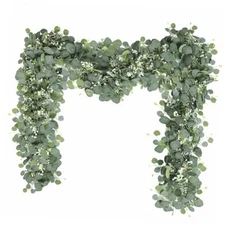 2 Pcs Eucalyptus Garland, 5.9FT Artificial Greenery 2PCS Eucalyptus Garland 2