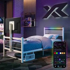 X Rocker Basecamp Rgb Single LED Gaming Tv Bed With App Controlled LED Lights -
