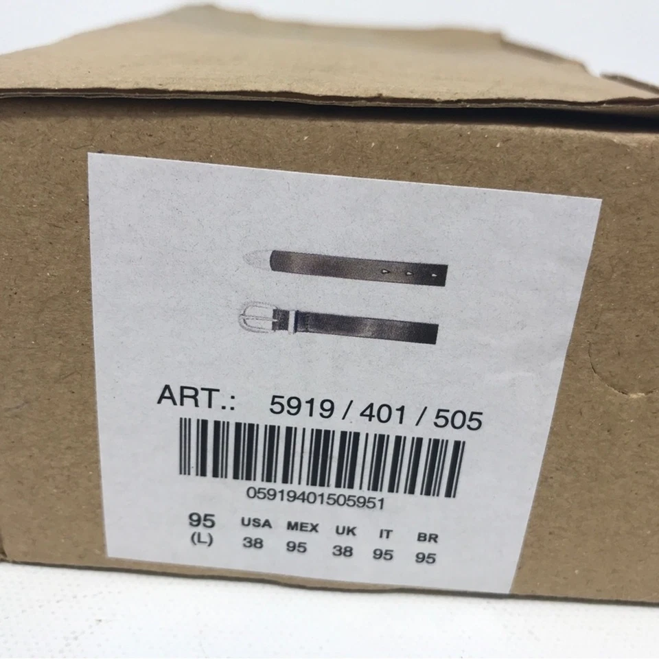 Cinturón de cuero lavado Zara Origins, para hombre talla 38 - verde caqui Foto 2 de 4