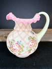 Fenton Art Glass Burmese Diamond Optic Pitcher  - Vase 95th Anniv. Don Fenton