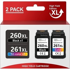 PG-260XL CL-261XL Black Color Ink Cartridge 2-Pack for Canon PIXMA TR7020