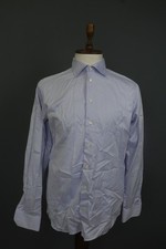 Eton Blue 100 Cotton Long Sleeve Collared Button-Up Dress Shirt Size 42 / 16.5
