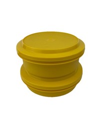 VINTAGE TUPPERWARE LOT OF 2 HARVET YELLOW BOWLS 1026-13 AND 1253-7 W LIDS