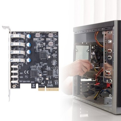 8Port USB3.2 PCIe Card for Fast Peripherals Connection on PC Computer