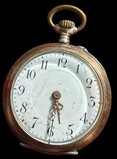 Vintage Remontoir 10 Rubis Pocket Watch 31.9mm Gold Silver Tone Case