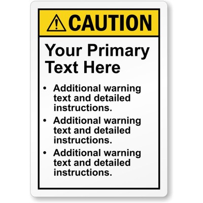 Aluminum Caution Sign Custom Weatherproof Durable Outdoor Safety Plaque