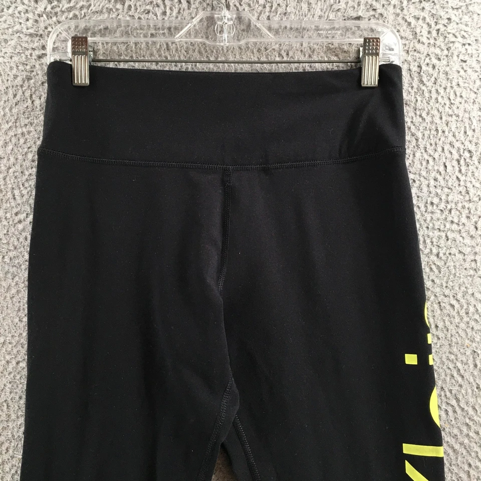 Leggings Calvin Klein Performance Cropped Feminina G Preta Cintura Alta Elástica Puxador - Imagem 2 de 4