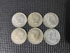 Lot Of 6 Half Dollars- 5 Kennedy Half Dollars 40% Silver And 1 Franklin Half