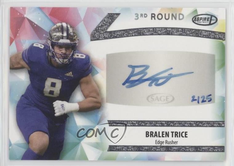 2024 Sage Aspire Silver /25 Bralen Trice #ASP-BT Rookie Auto RC 16wc