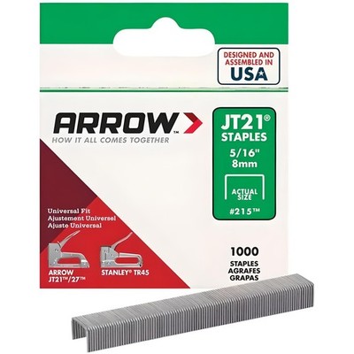 Arrow JT21/T27 Heftklammern 8 mm 5/16 Zoll 1000 Stück für leichte Tacker Tacker