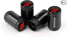 Tire Valve Stem Cap Covers Emblem Air Valve Cap Set Dust Proof 1500 Black