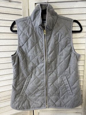 Old Navy Grey Quilted Zip Up Vest Size SP Small Petite