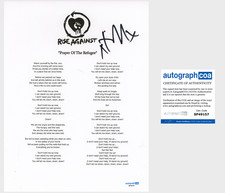 Tim Mcilrath 'Rise Against' Band Signed Lyric Sheet 'Prayer Of The Refugee' ACOA