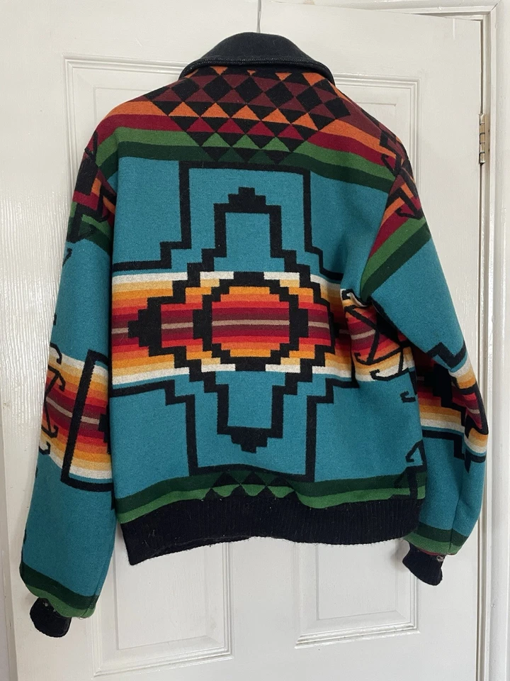 Pendleton Vintage High-Grade Western Wear Wool Aztec Jacket Medium - Image 3 of 4