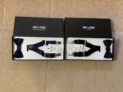 Herren Hosenträger und Schmetterling Set, Nr. 2, Only & Sons, Farbe blau/schwarz
