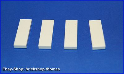 Lego 4 x Fliesen weiß (1 x 3) - 63864 - Tile white - NEU / NEW
