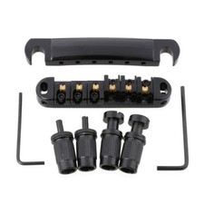 Black Plated Roller Saddle Tune-O-Matic Bridge Tailpiece for Les Paul LP Guitar