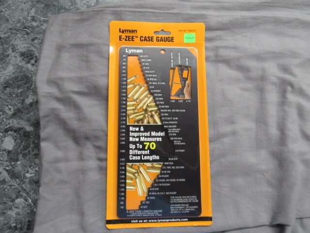 LYMAN E-ZEE CASE LENGTH GAUGE # 7832215 RIFLE & HANDGUN CASES