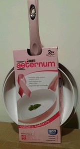 MAKE OFFER》Rare PINK BREAST CANCER CERAMIC COOKWARE》2 BIALETTI AETERNUM