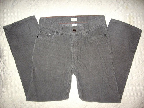 CREWCUTS CORDUROY JEANS SZ 10 X 25" GRAY ADJUSTABLE WAIST STRETCH COTTON