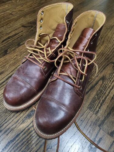 Brown Men's Leather Boots 9D Made in USA - Picture 1 of 4
