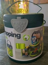 Talgic Shopping Handbag Kids 28 Piece Play Food Portable Set New