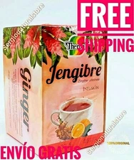 TE DE JENGIBRE GINGER TEA BLEND WITH 25 BAGS Therbal Brand Made in Mexico