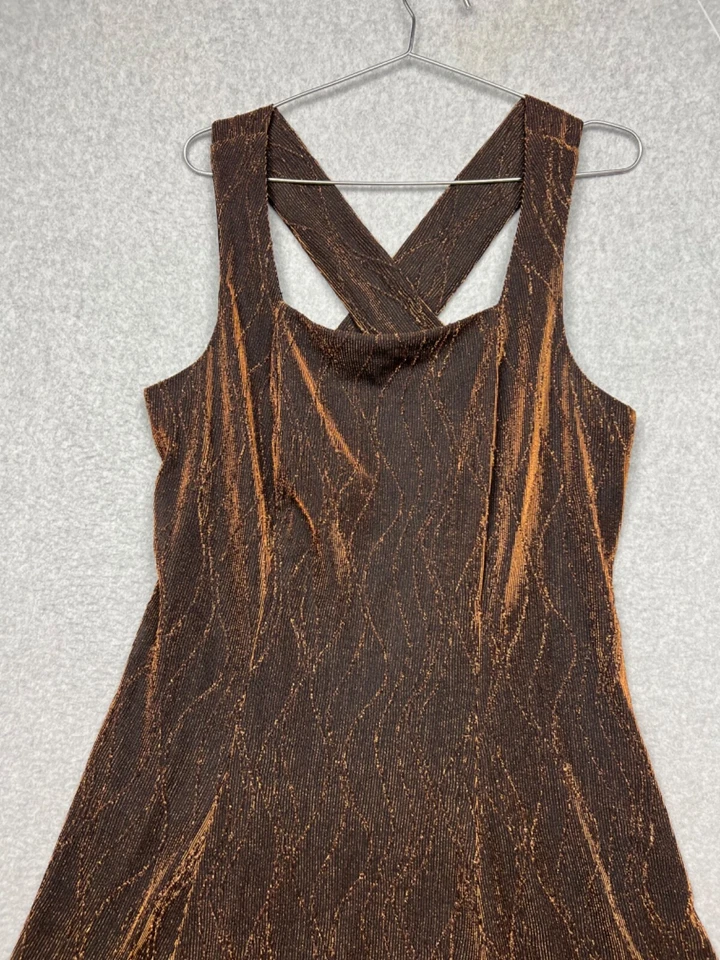 Vestido acampanado vintage Molly Malloy para mujer ajuste metálico 16 Simmer evento boda Foto 3 de 4