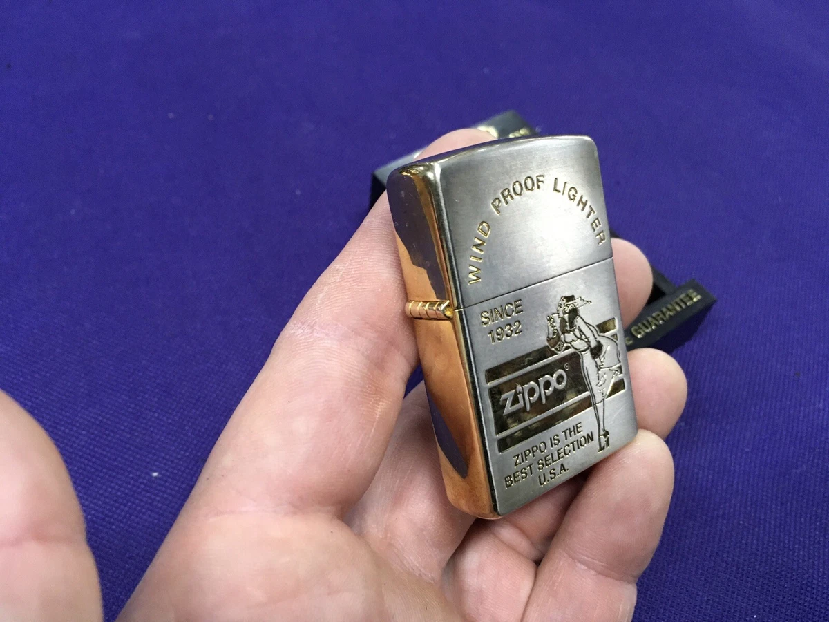 RARE 2003 Windy Girl 1932 Zippo Lighter C 03 Polished Gold Brushed