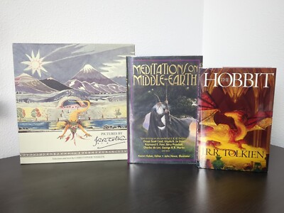 The Hobbit JRR Tolkien 1997 SFBC + Meditations on Middle Earth + Pictures Lot