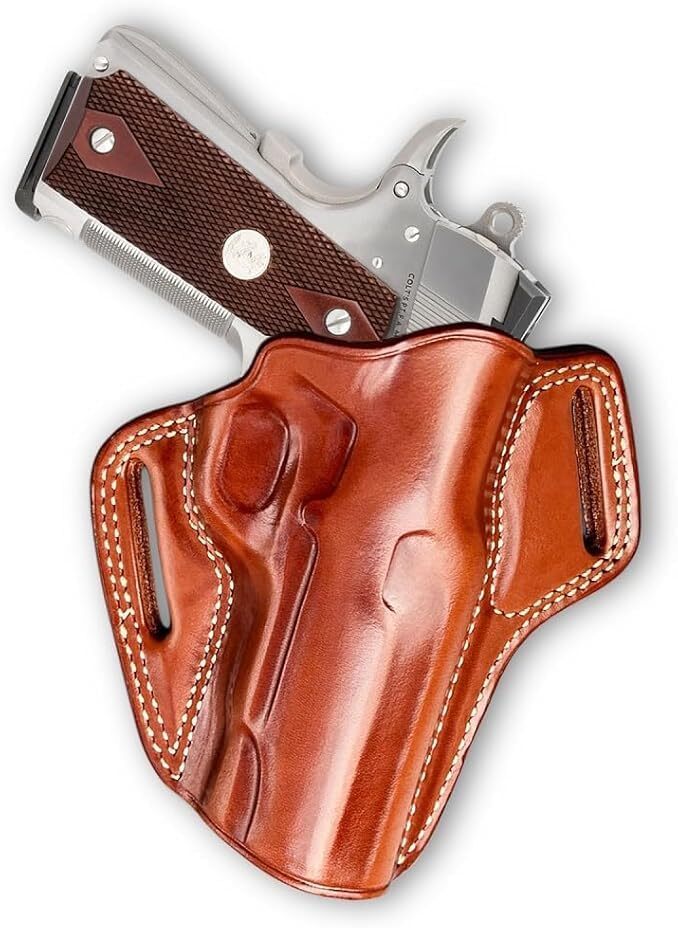 Leather OWB Pancake Holster Fits, Tokarev TT-33 Caliber 7.62