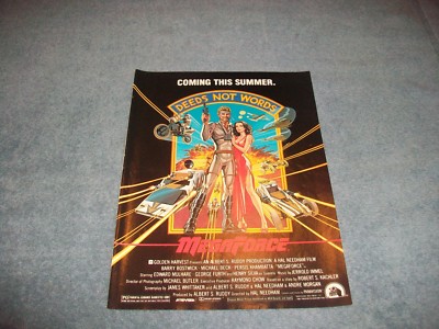 1982 Megaforce Hal Needham Film Vintage Movie Ad Deeds Not Words Ebay
