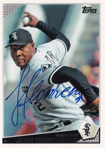 JOSE CONTRERAS AUTO'D SIGNED 2009 TOPPS CARD #577 PHILLIES WHITE SOX YANKEES