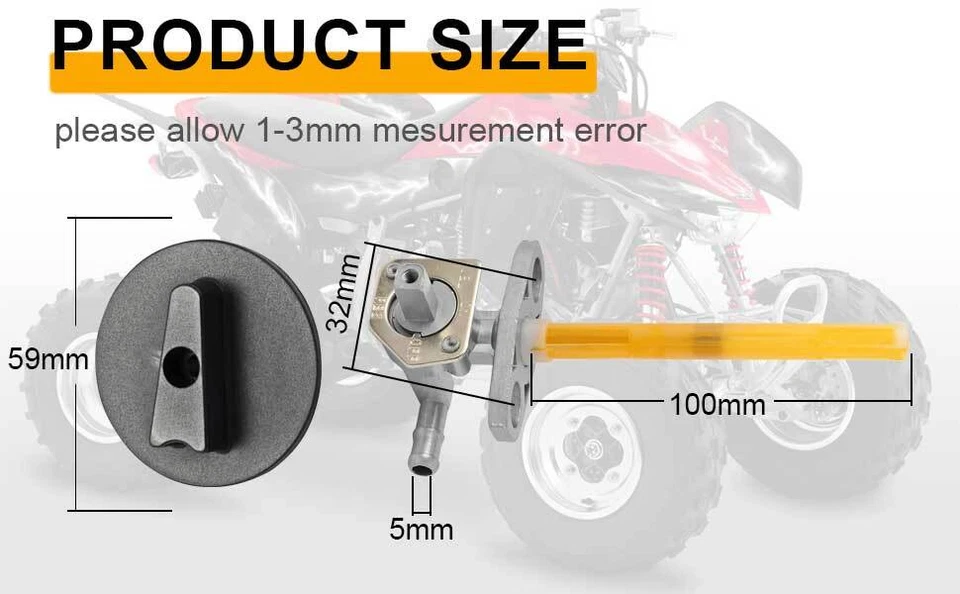 Interruptor y palanca de válvula Petcock tanque de combustible para HONDA TRX400EX TRX400X 1999-2014 Foto 4 de 4
