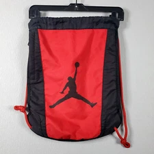 Nike Jordan Jumpman Drawstring Gym Bag Backpack In Red/Black 18 x 13 Y2K