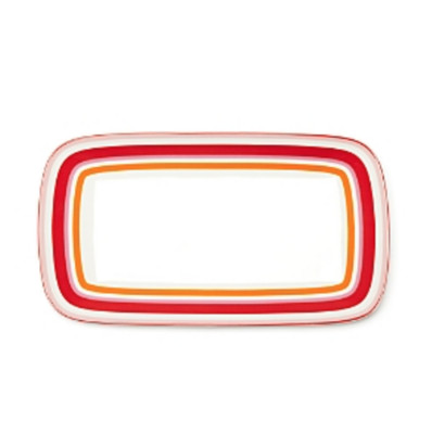 Kate Spade Lenox Wickford Cafe Stripe Red Hors D'oeuvres 13 1/4'' Tray G2220