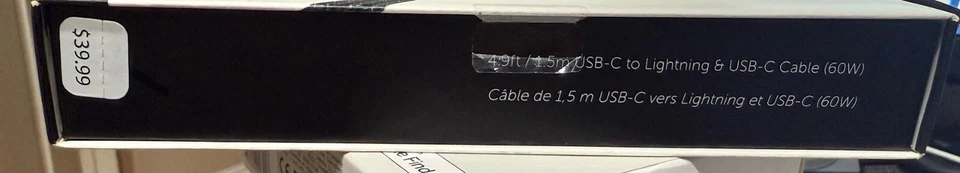 Native Union Belt Cable Duo 5ft Cable 60W USB-C to C & LIGHTN-ING TO USB-C - NEW - Image 3 of 3