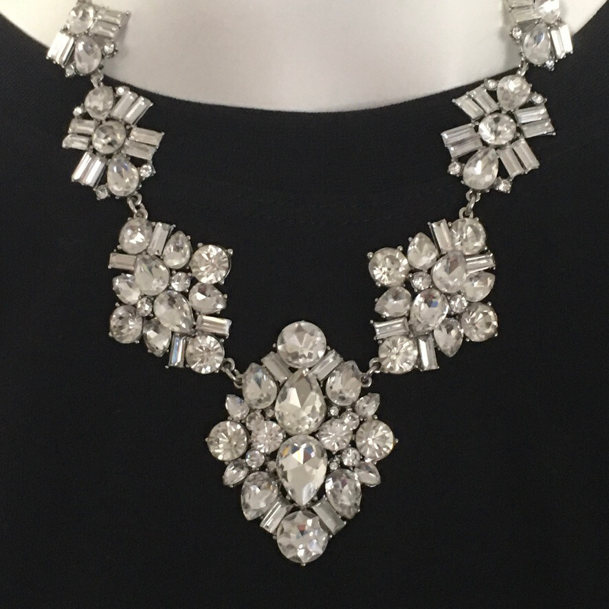 Sparkling Rhinestone Statement Necklace - image 3