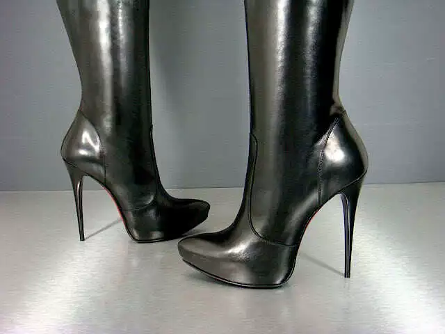 High heels top plateau boots