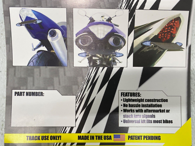 Shock Racing Undertail Plate Fender Kit 2006 2007 Ninja Kawasaki