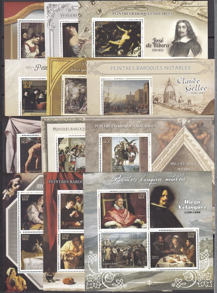 PK23481/MADAGASCAR - PINTURA FAMOSA - 2015 COMO NUEVO MNH HOJAS DE RECUERDO Foto 2 de 2